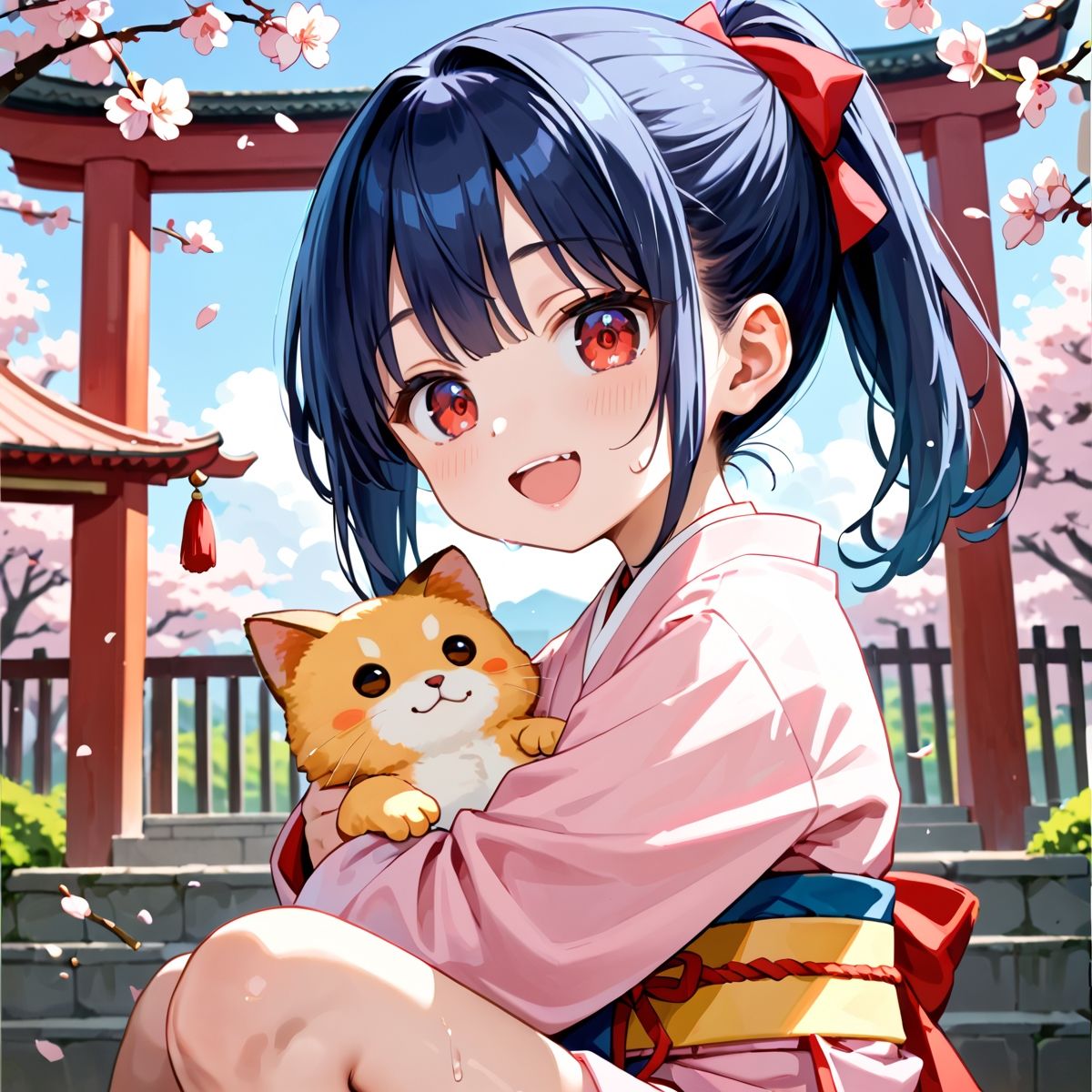 昼桜のもと、不意に帯がほどける予感？page.8 - サンプル画像 7