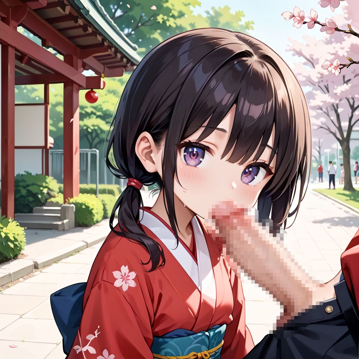 昼桜のもと、不意に帯がほどける予感？page.9 - サンプル画像 5