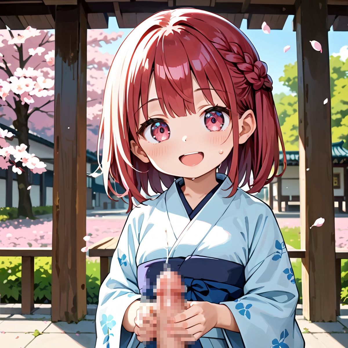 昼桜のもと、不意に帯がほどける予感？page.9 - サンプル画像 7