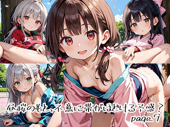 昼桜のもと、不意に帯がほどける予感？page.9