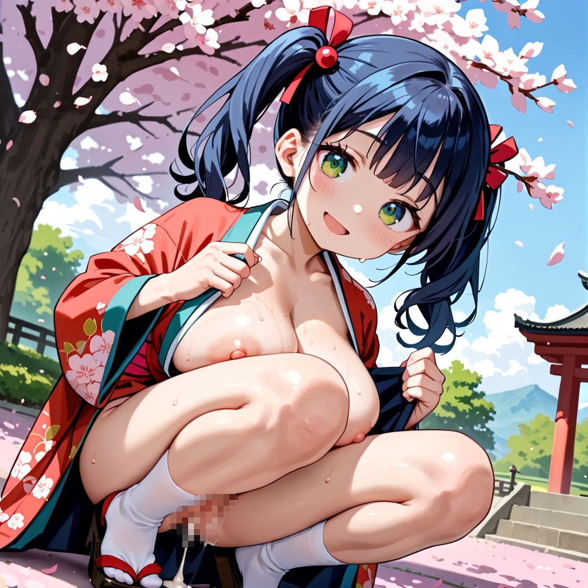 昼桜のもと、不意に帯がほどける予感？page.10 - サンプル画像 1