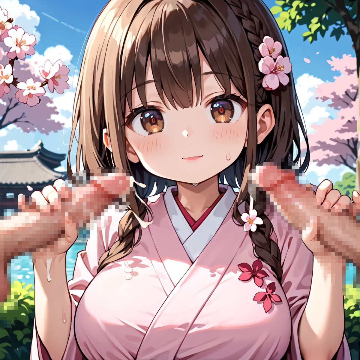 昼桜のもと、不意に帯がほどける予感？page.10 - サンプル画像 7