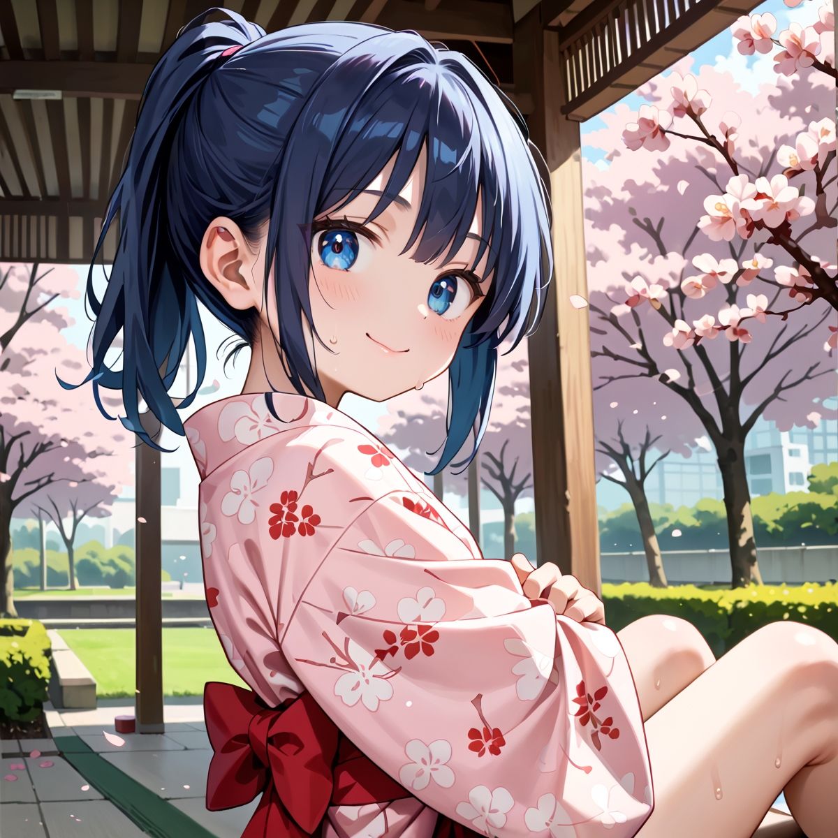 昼桜のもと、不意に帯がほどける予感？page.11 - サンプル画像 1