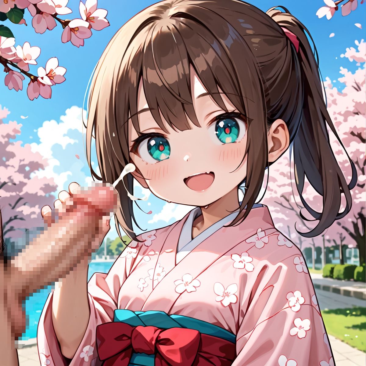 昼桜のもと、不意に帯がほどける予感？page.12 - サンプル画像 1