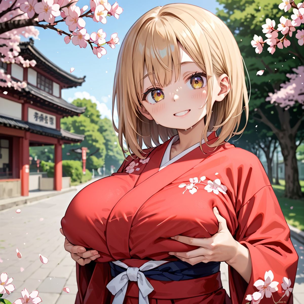 昼桜のもと、不意に帯がほどける予感？page.12 - サンプル画像 7