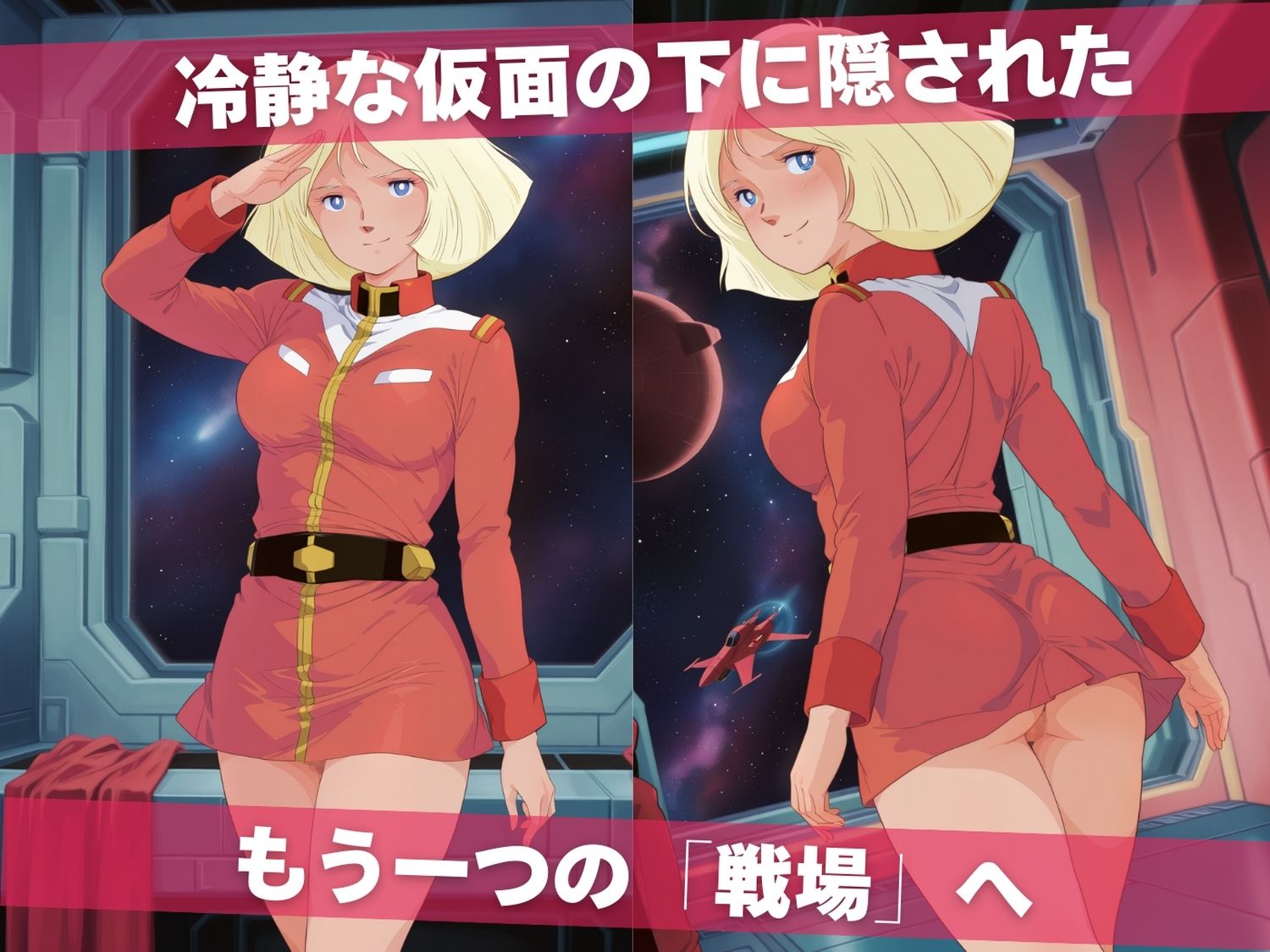 オナニー覗かれ寝取られて  ガンダ●シリーズ 〜 宇宙編 〜 おじさんに暴かれた秘密 - サンプル画像 1