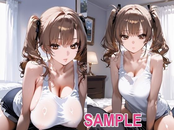 ノーブラ汗だくでニヤニヤ誘惑してくるビッチな白ギャル - サンプル画像 2