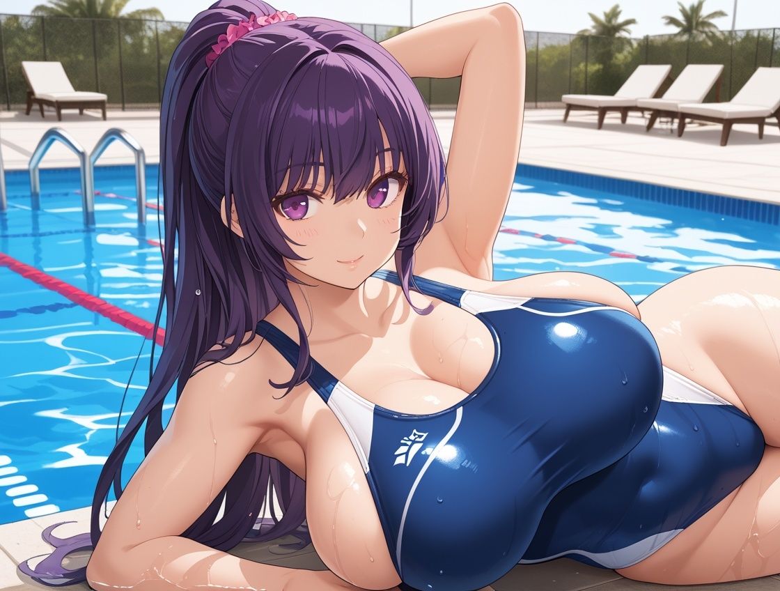 むちむち女子校生水泳部部長の競泳水着がエロすぎて生ハメセックスしまくった話 - サンプル画像 5