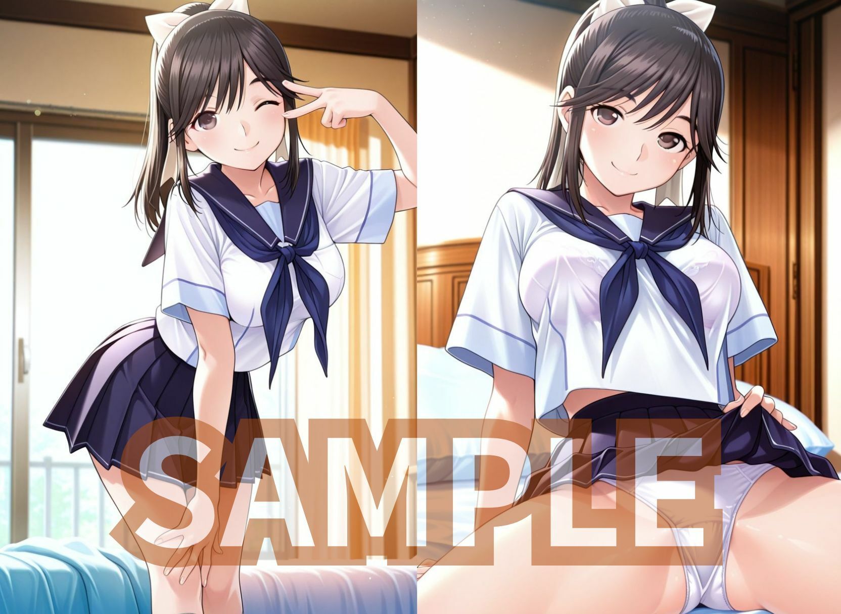 ラブプラ○の彼女3人がマイクロビキニでさそってくる - サンプル画像 2