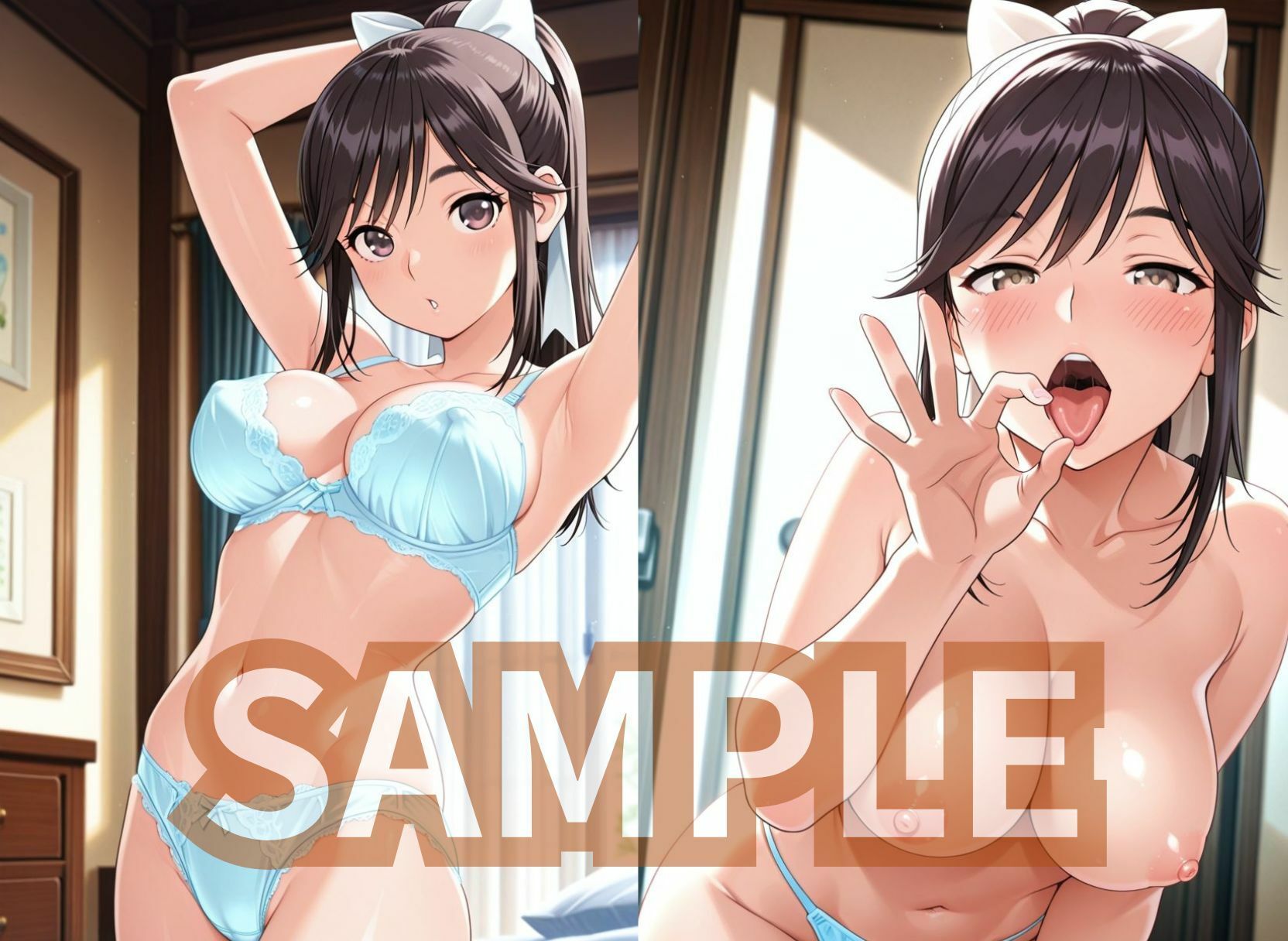 ラブプラ○の彼女3人がマイクロビキニでさそってくる - サンプル画像 3