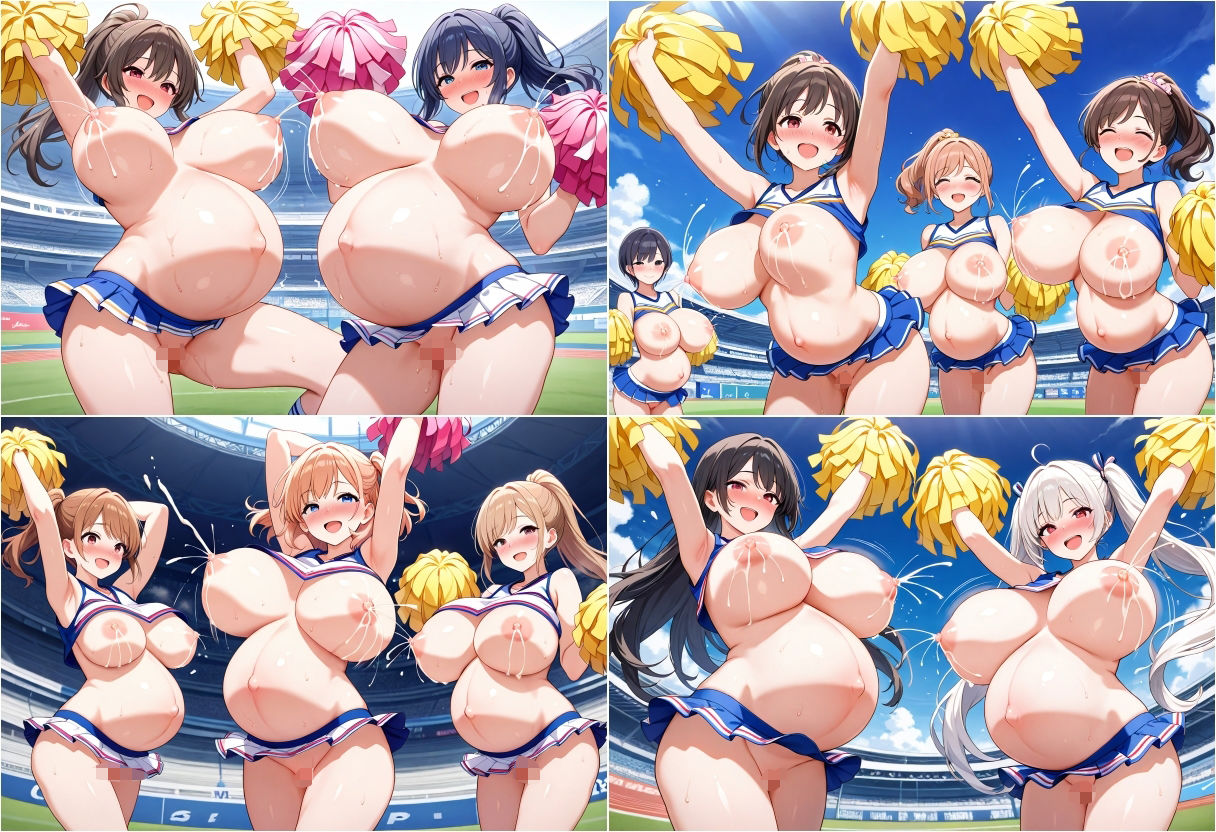 淫らすぎて孕んじゃったおっぱい丸出しノーパンチアリーダー - サンプル画像 10