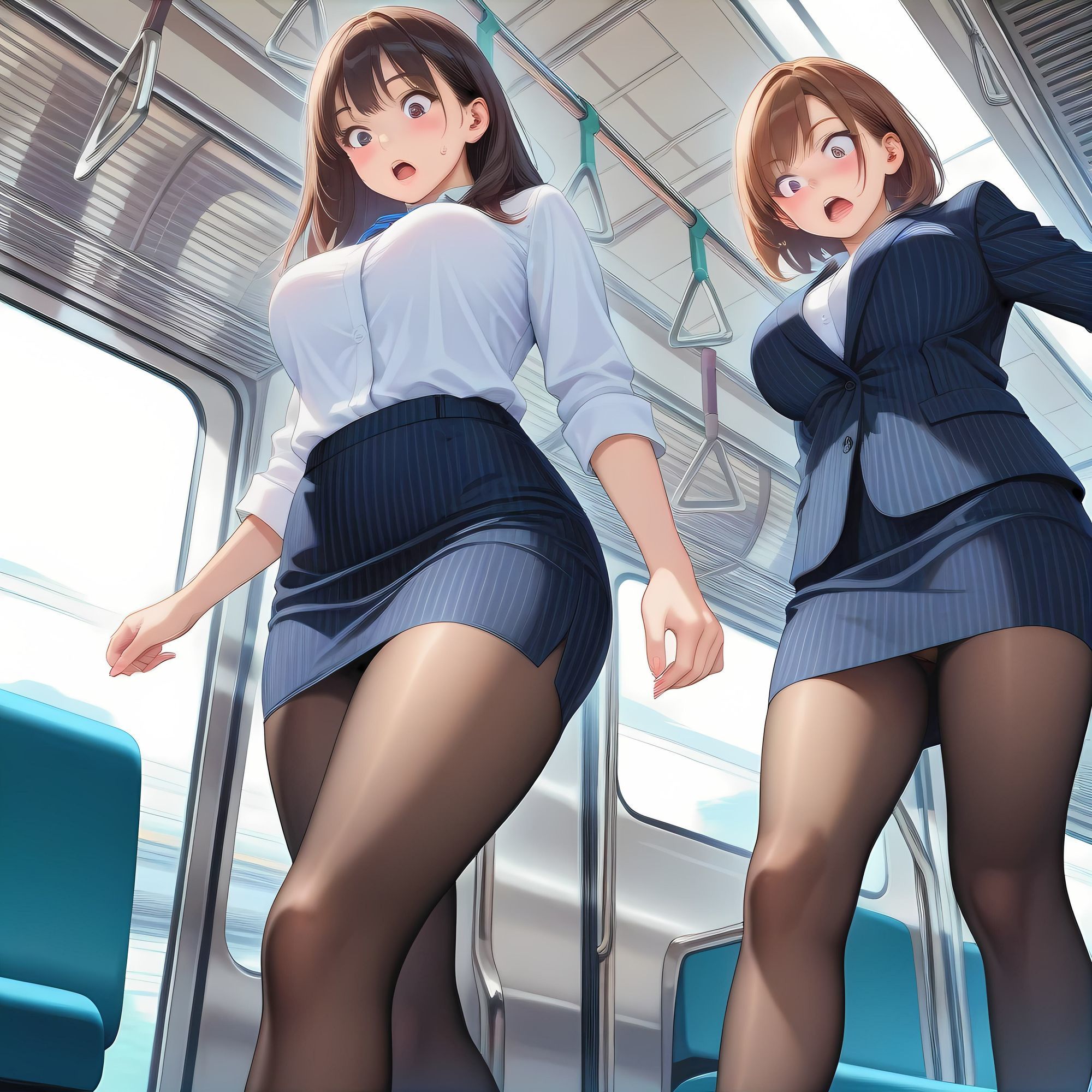 AIイラスト OL（オフィスレディ）フェティシズム『電車』 - サンプル画像 3