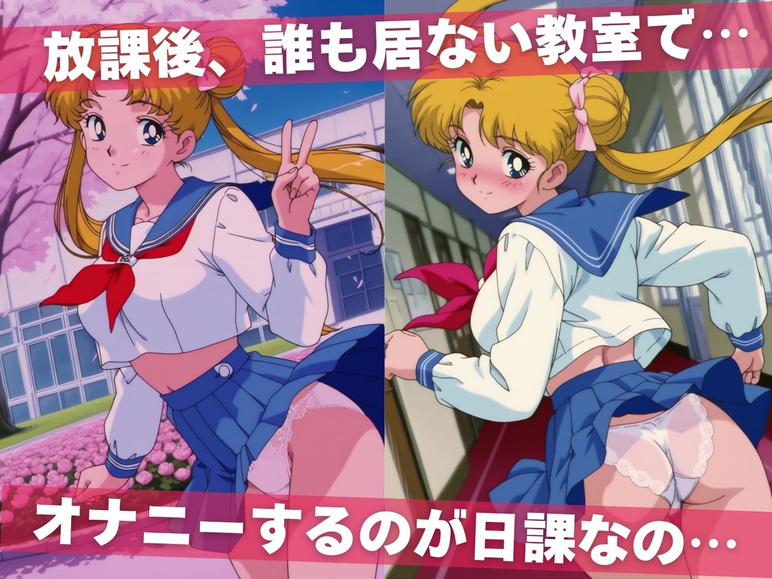 オナニー覗かれ、寝取られて  セー●ームーン（vol.1） 〜 学校編 〜 おじさんに暴かれた秘密 - サンプル画像 1