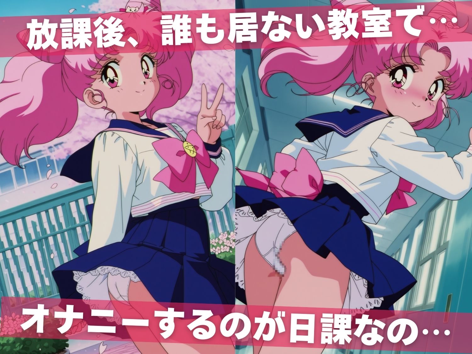 オナニー覗かれ、寝取られて  セーラ●ムーン（vol.2） 〜 学校編 〜 おじさんに暴かれた秘密 - サンプル画像 1