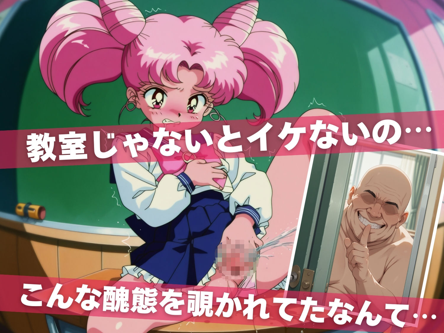 オナニー覗かれ、寝取られて  セーラ●ムーン（vol.2） 〜 学校編 〜 おじさんに暴かれた秘密 - サンプル画像 3
