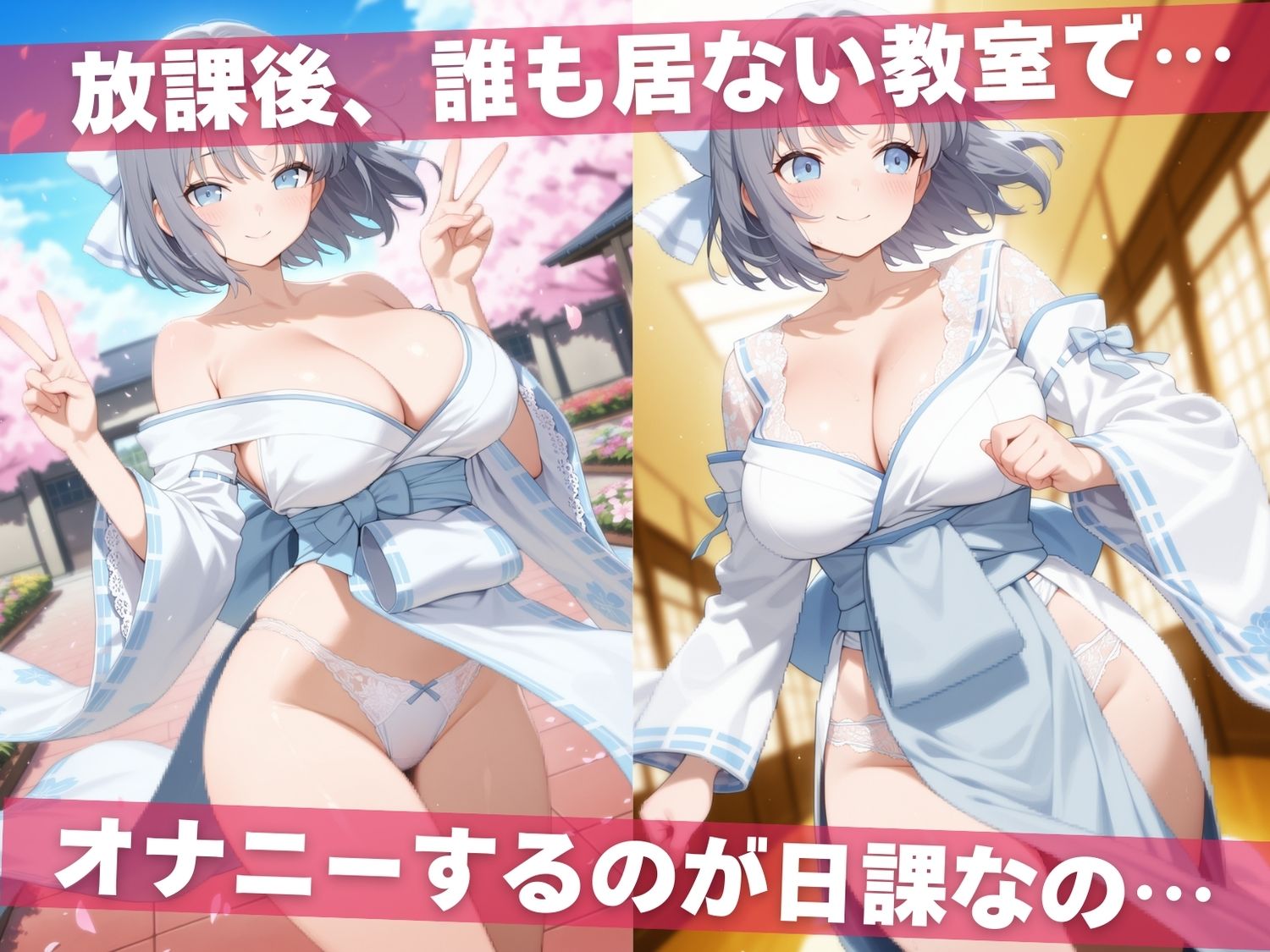 オナニー覗かれ、寝取られて  閃乱●グラ 〜 学校編 〜 おじさんに暴かれた秘密 - サンプル画像 1
