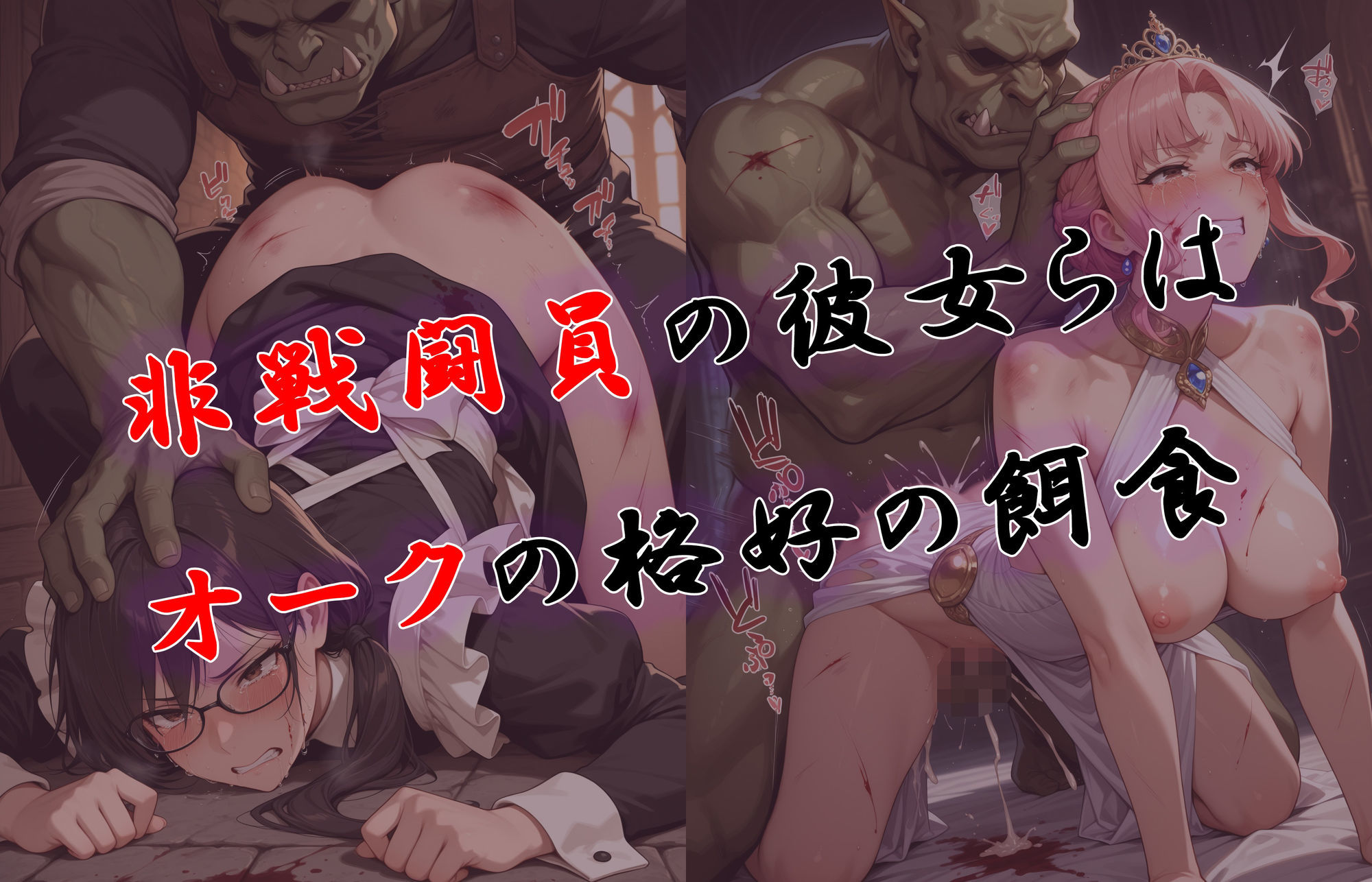 オークに敗北した国4〜メイド長と王女編〜 - サンプル画像 2