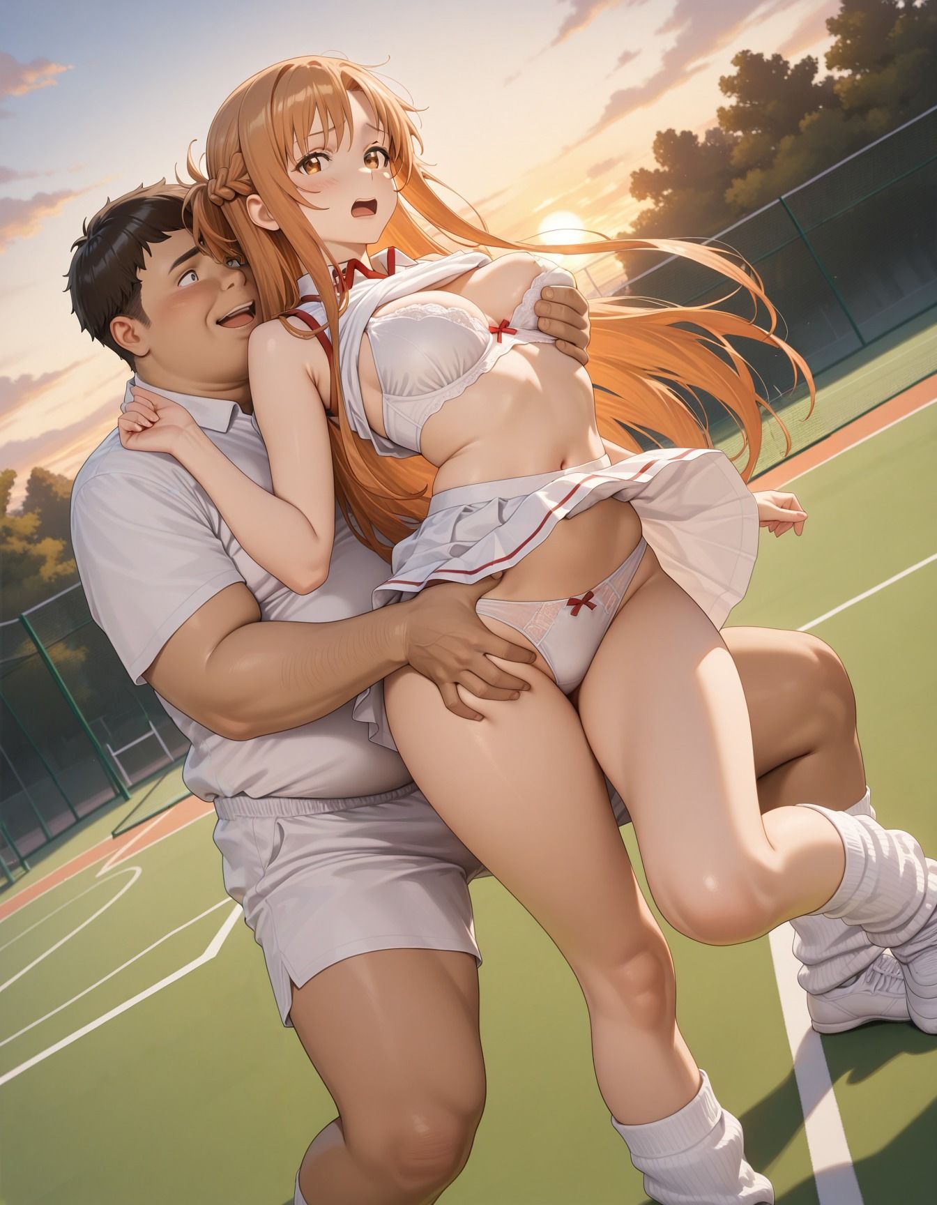 キモデブ達に輪●されたテニス少女 - サンプル画像 3