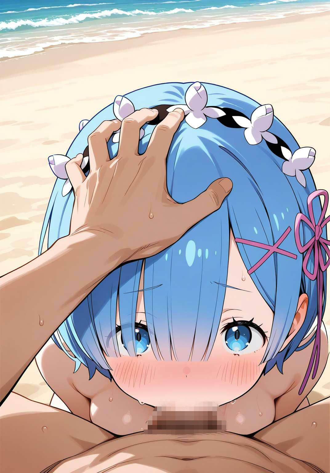 レム、浜辺でNTR - サンプル画像 3