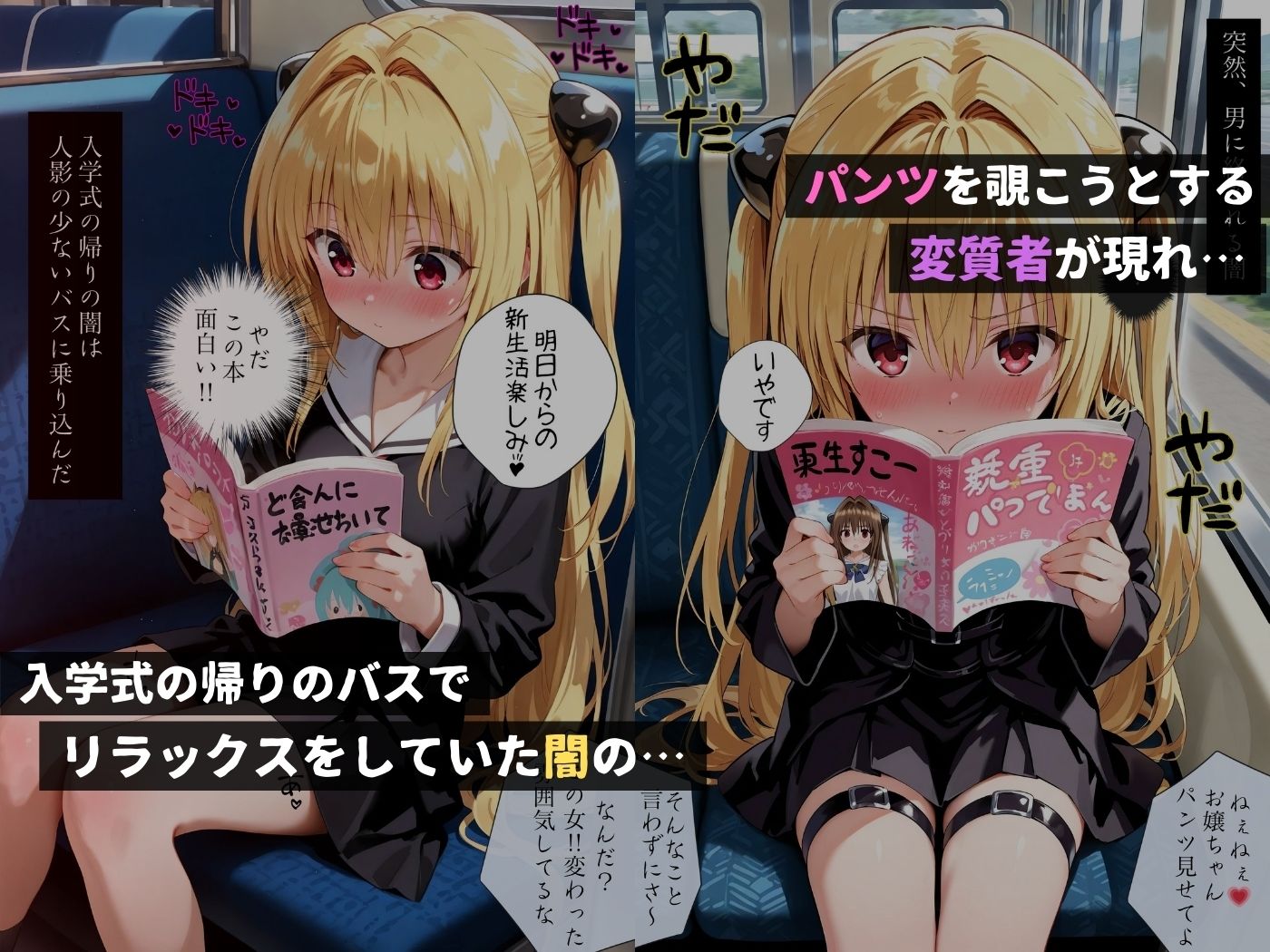 痴●バス〜無敵の人に犯●れた女子校生達〜金●の闇編 - サンプル画像 1