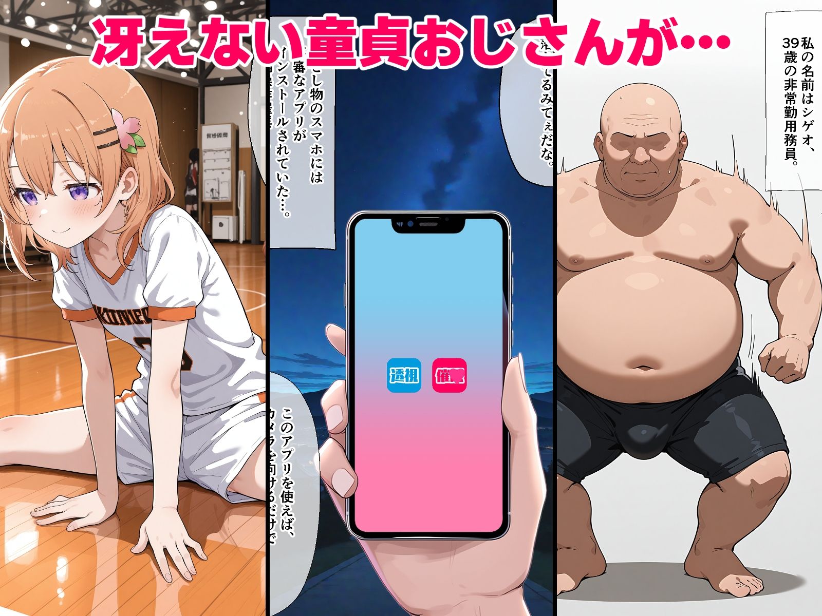 催◯誤認 催〇・透視アプリを拾った童貞種付けおじさん コ〇ア モ〇 コ〇アの母 - サンプル画像 1