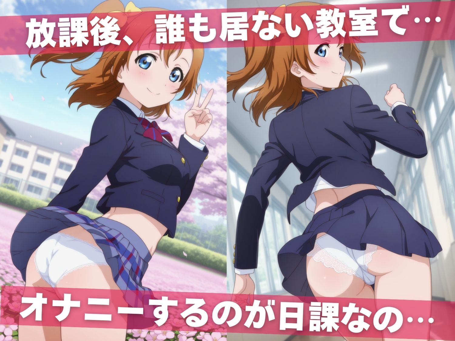 オナニー覗かれ、寝取られて  ラブ●イブ！（vol.2） 〜 学校編 〜 おじさんに暴かれた秘密 - サンプル画像 1