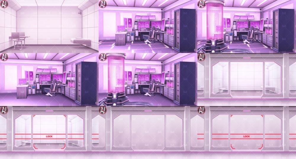 みにくる背景CG素材集『未来編』part02-Pink×White- - サンプル画像 1