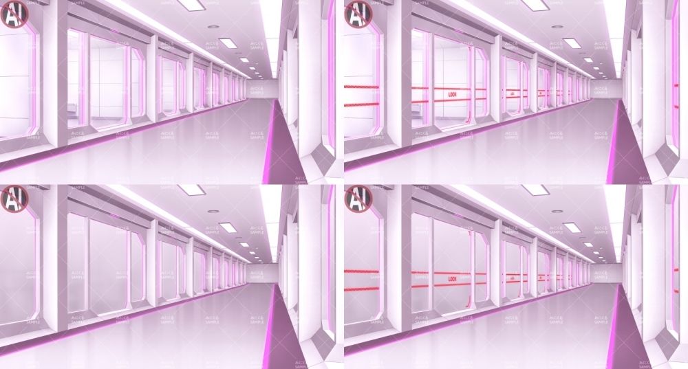 みにくる背景CG素材集『未来編』part02-Pink×White- - サンプル画像 2