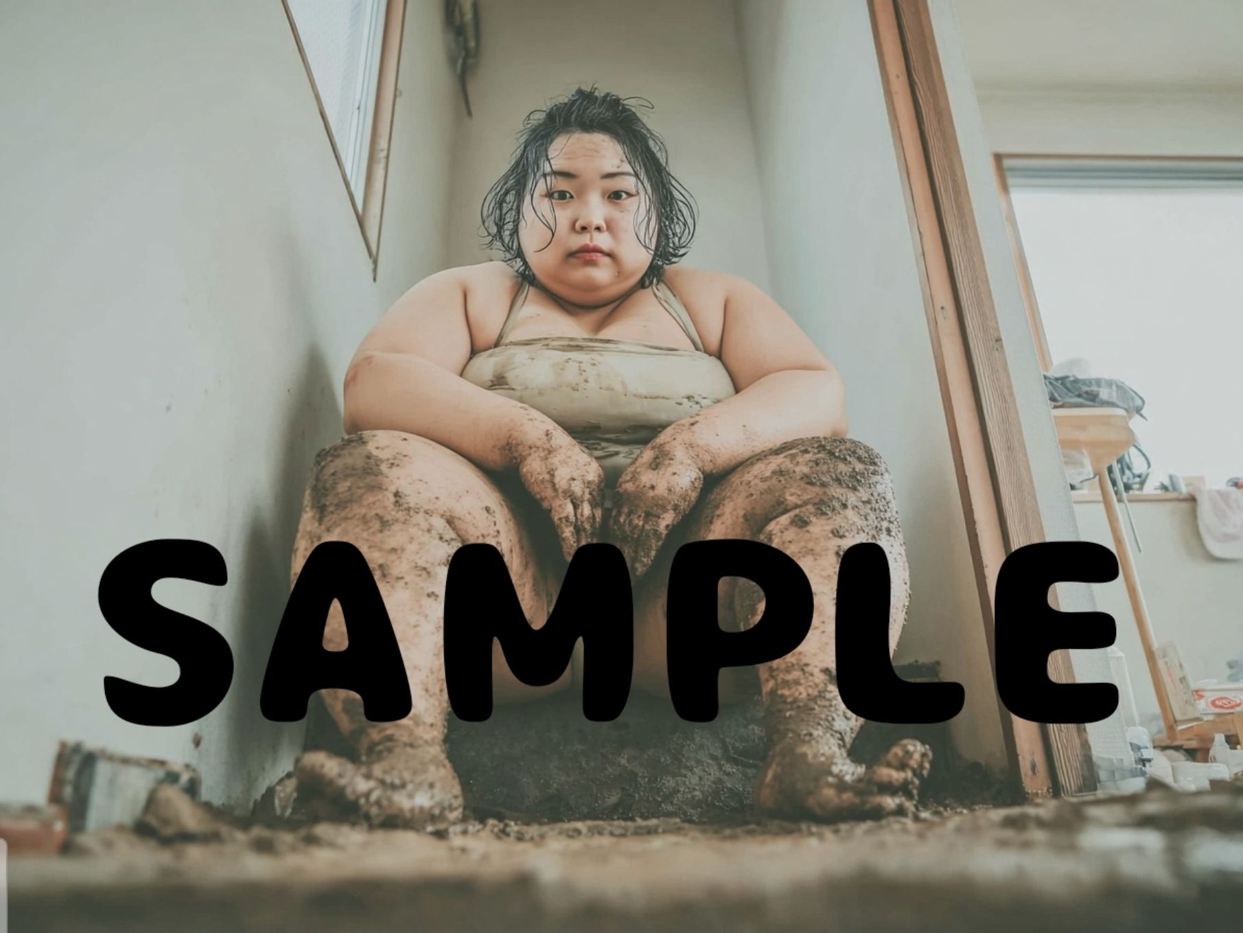 おでぶちゃん泥遊び - サンプル画像 1