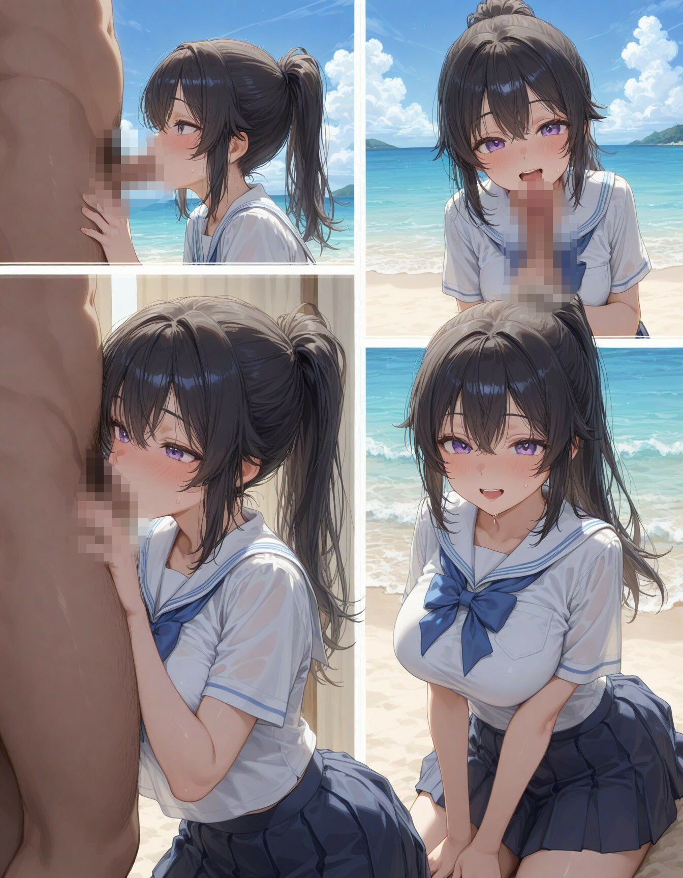 コスプレ美女の解放SEX -ビーチでエロボディ震わせて悶絶イキ- - サンプル画像 2
