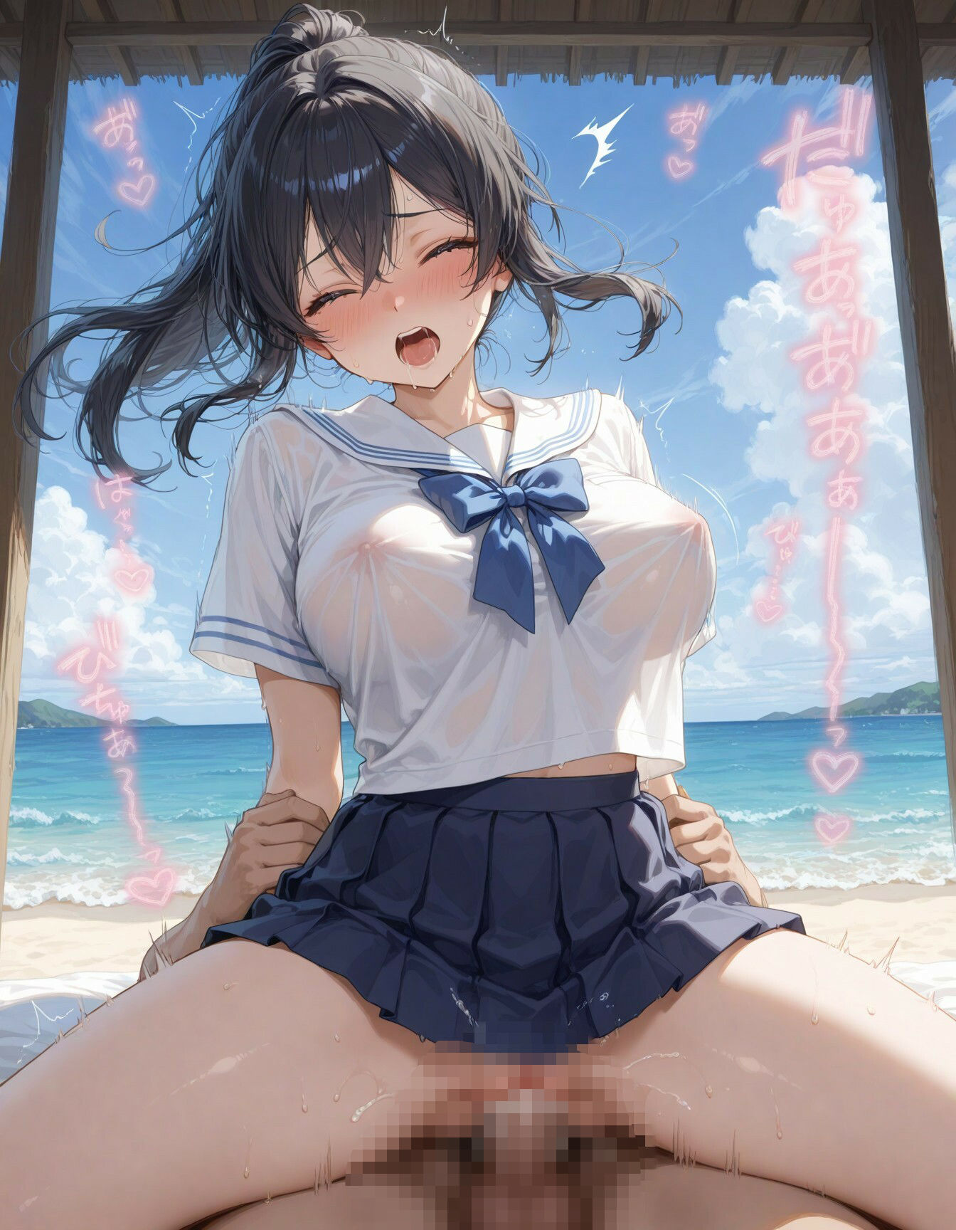 コスプレ美女の解放SEX -ビーチでエロボディ震わせて悶絶イキ- - サンプル画像 4