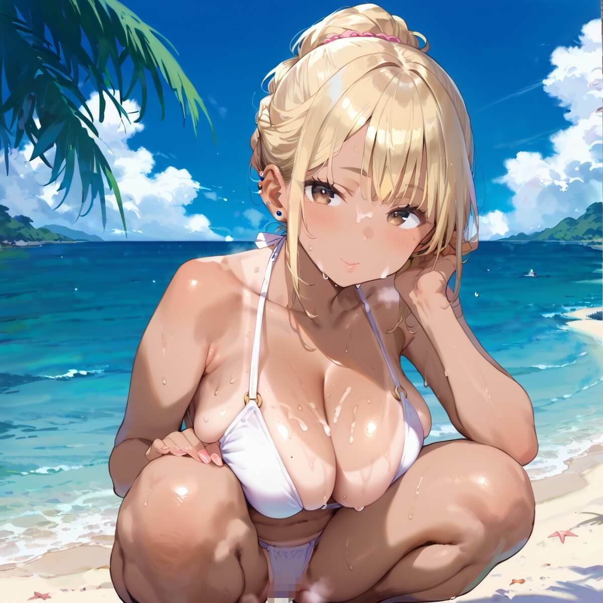 海でビキニギャルをナンパしてエッチ・210枚 - サンプル画像 6