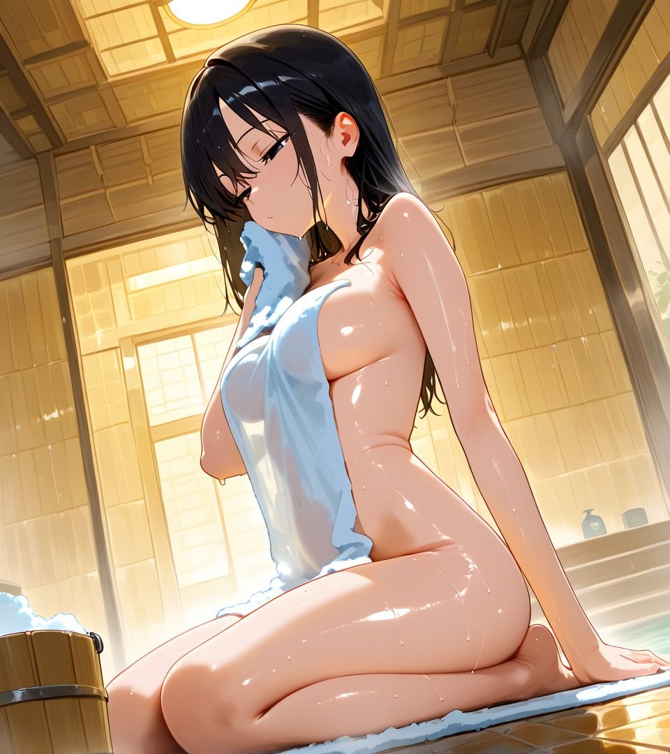 混浴温泉にタオル一枚の女子、何も起きないはずもなく - サンプル画像 1