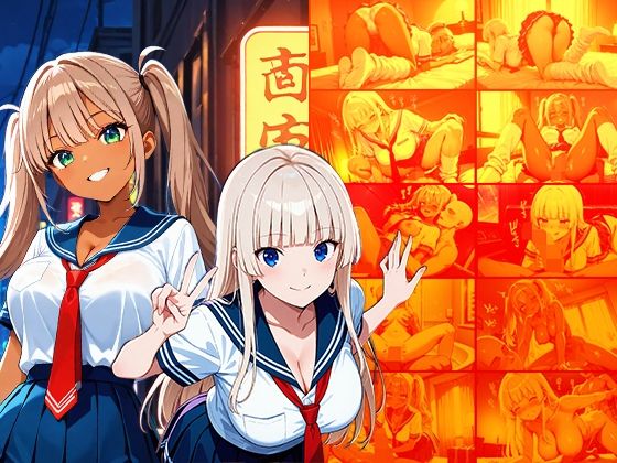 褐色ギャル白ギャルが童貞大学生を逆ナンパ孕ませ交尾【4K】 - サンプル画像 1