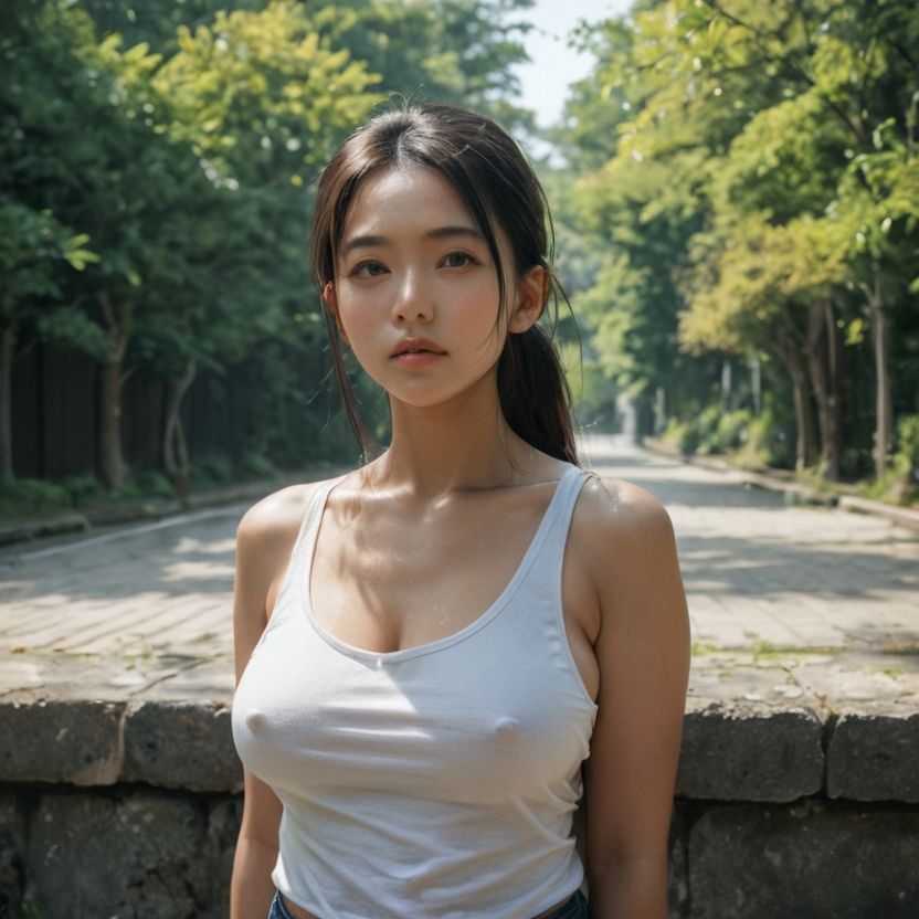 タンクトップの美女を押し倒した - サンプル画像 2