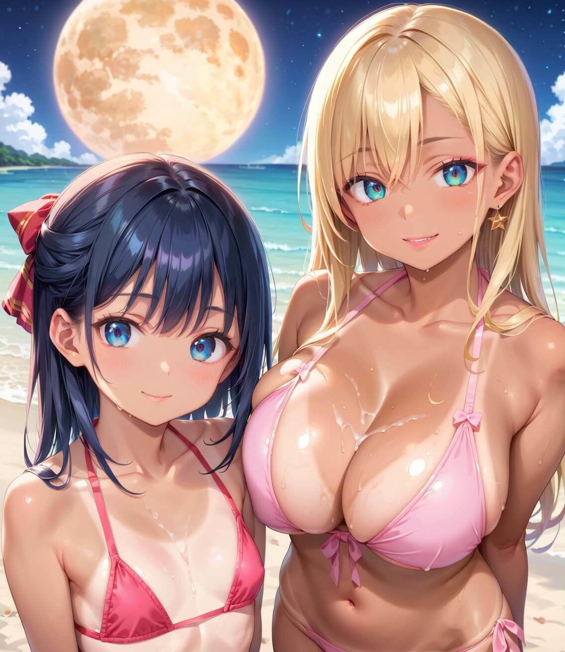 水着ギャルちょろい・夜の海で水着ギャルとチョロすぎ案件2★250枚 - サンプル画像 7