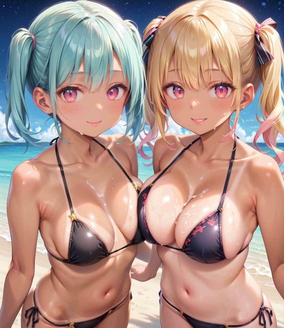 水着ギャルちょろい・夜の海で水着ギャルとチョロすぎ案件3★250枚 - サンプル画像 6