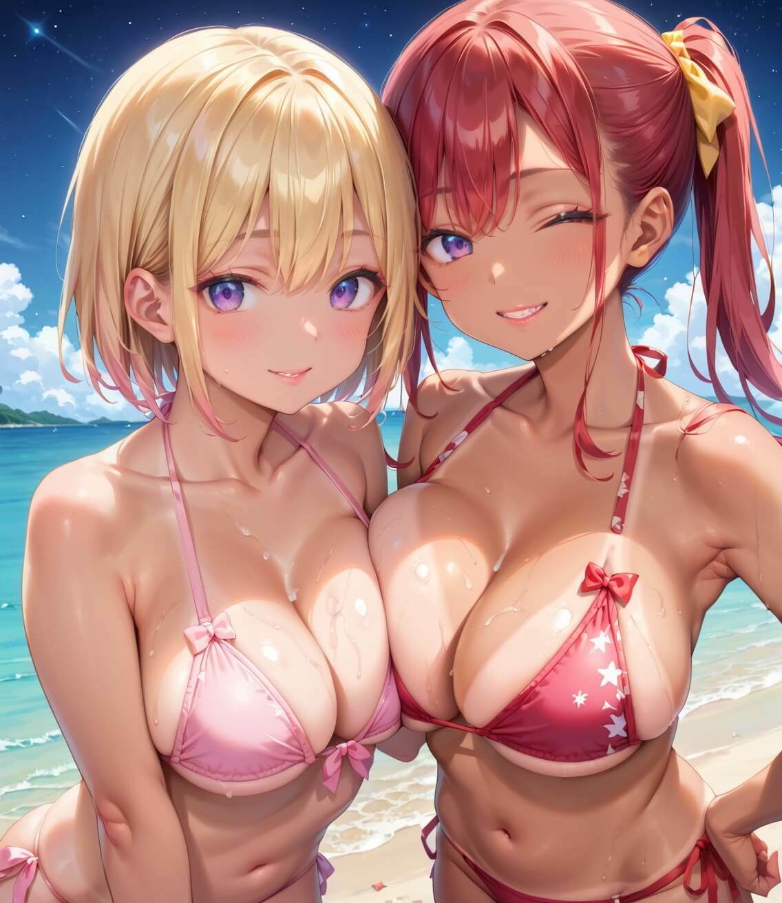 水着ギャルちょろい・夜の海で水着ギャルとチョロすぎ案件4★250枚 - サンプル画像 9