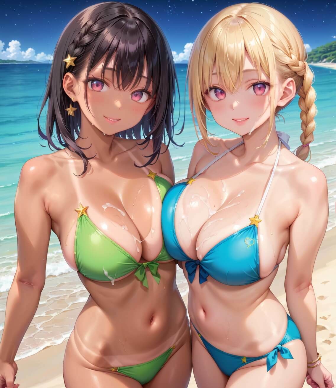 水着ギャルちょろい・夜の海で水着ギャルとチョロすぎ案件5★250枚 - サンプル画像 6
