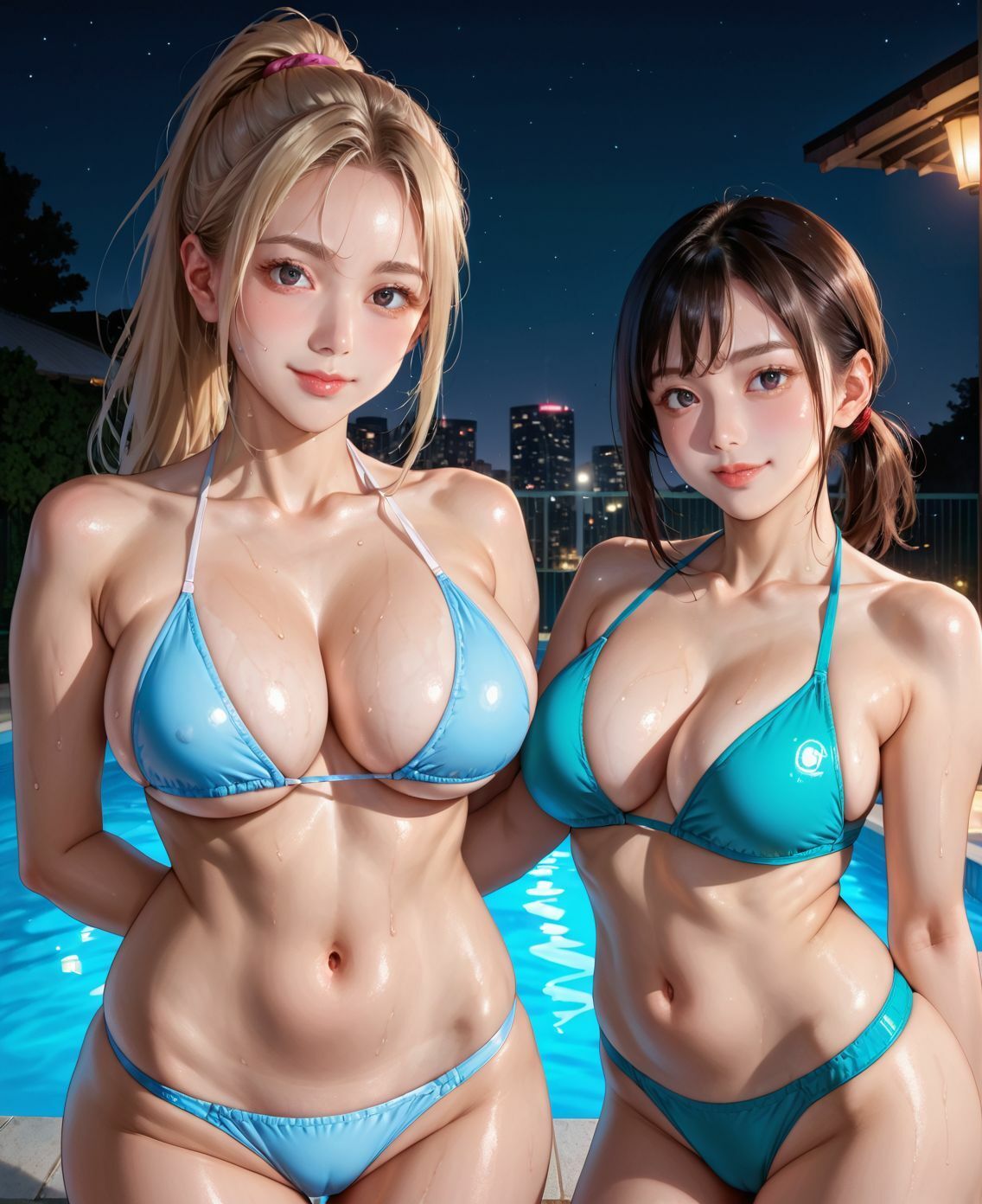 ナイトプールでビキニ撮影会  エッチな展開が待っていた  Part2【200枚】 - サンプル画像 2