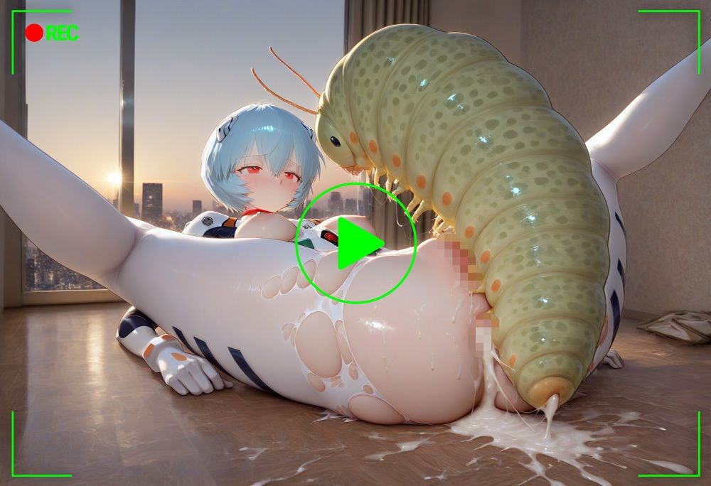 綾波レイ蟲姦調教（芋虫）【CG＋動画】 - サンプル画像 3