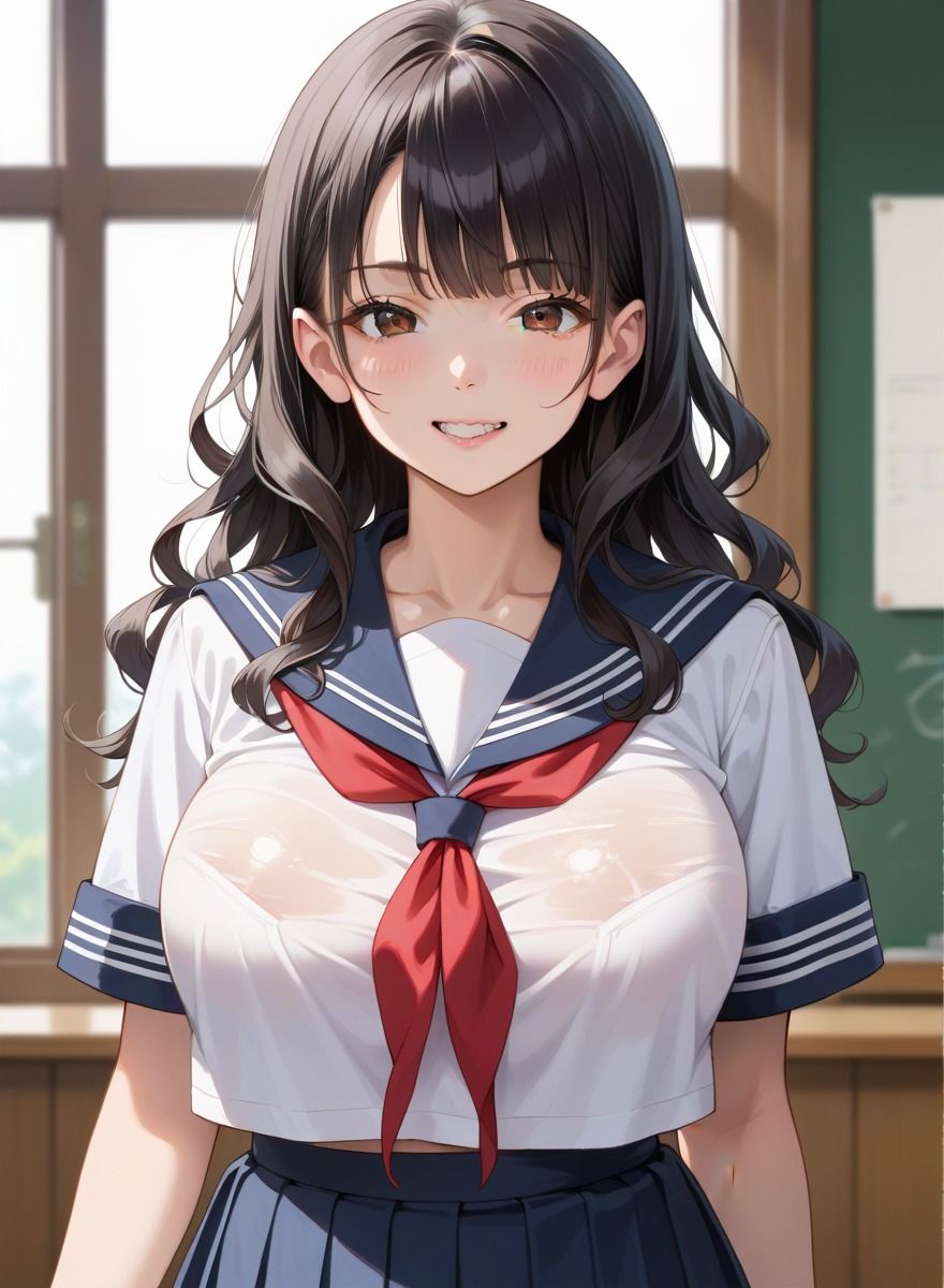 清楚巨乳の女子校生に種付け性交 - サンプル画像 1