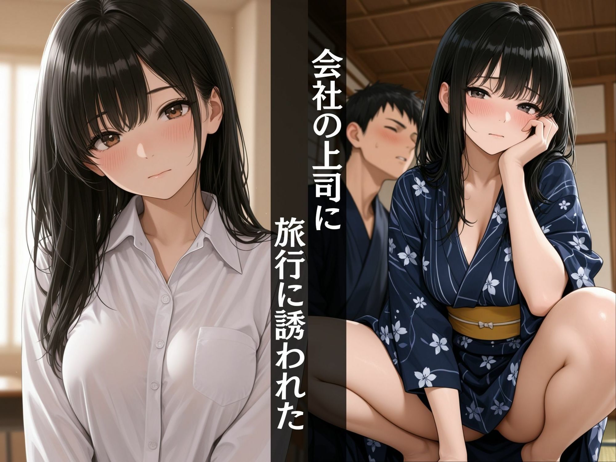 【浴衣上司】  浴衣がはだけて見えた巨乳〜我慢できずに背徳中出し！〜 - サンプル画像 1