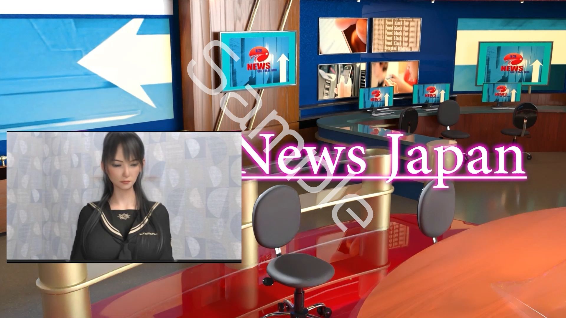 【△100●100】学業成績学年一位の二階堂沙耶・県警からの事情聴取で、自らの盗撮被害動画の確認を強いられる:Vol.R011『沙耶のAIディープフェイク・女子アナとして女性向けオナニーグッズの紹介』 - サンプル画像 1