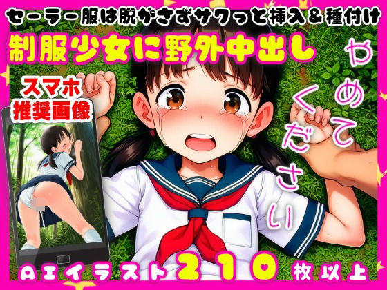 セーラー服は脱がさずサクっと挿入＆種付け【制服少女に野外中出し】【213枚】