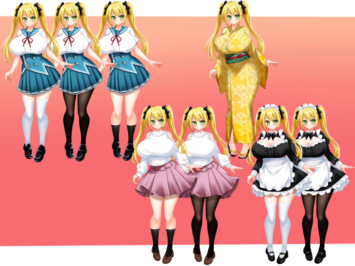 立ち絵素材 制服の女の子 HCGセット3 - サンプル画像 7