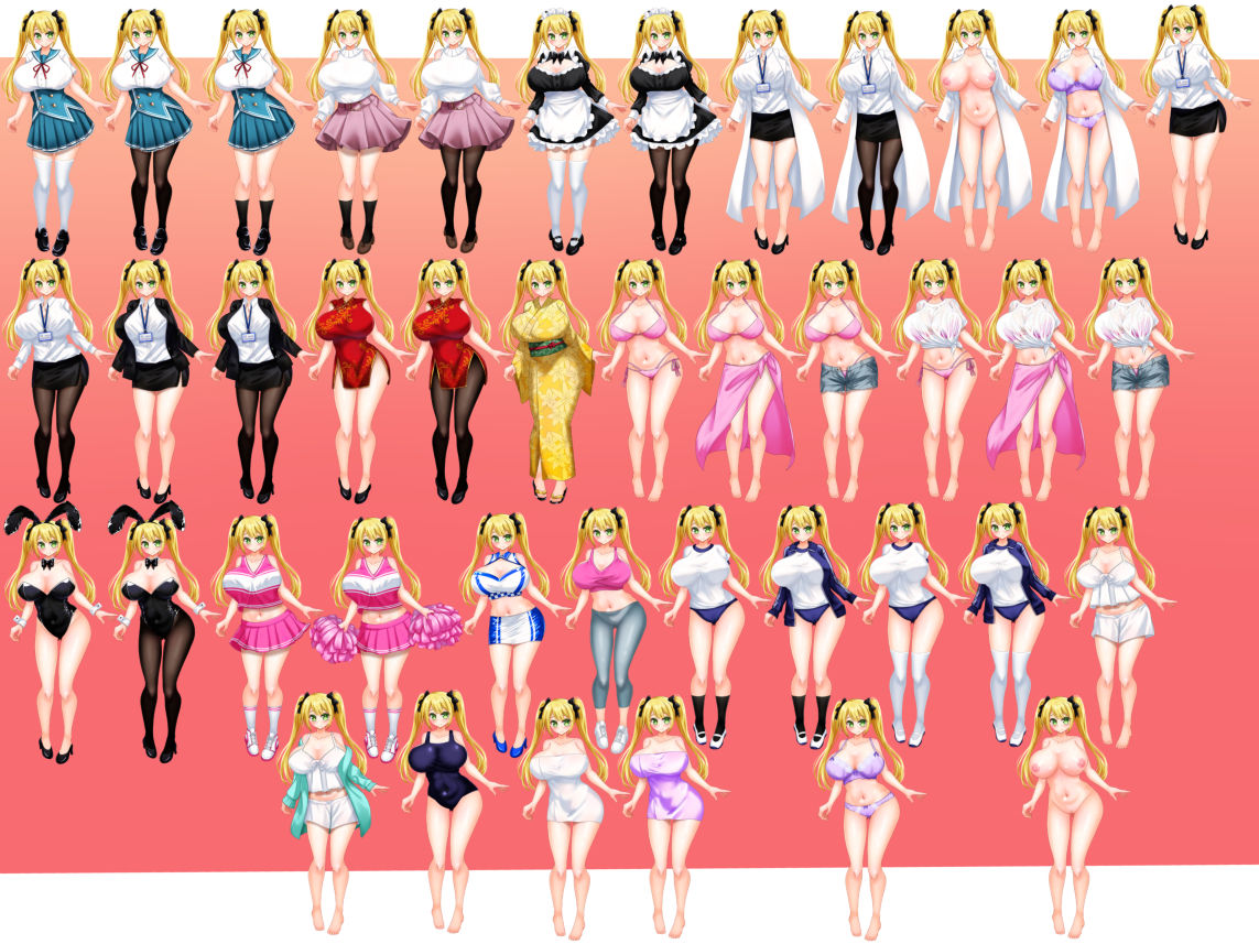 立ち絵素材 制服の女の子 HCGセット3 - サンプル画像 8