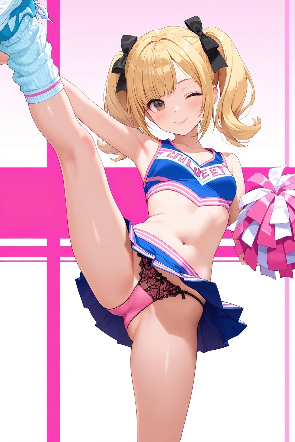 生パンチアガールのたくし上げ＆ハイキックパンチラ - サンプル画像 2