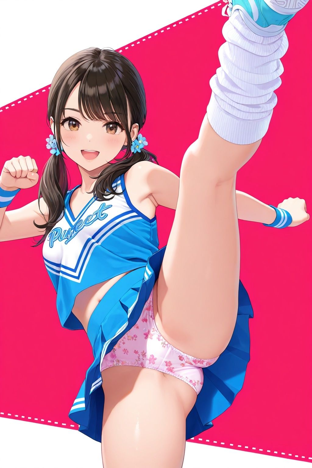 生パンチアガールのたくし上げ＆ハイキックパンチラ - サンプル画像 4