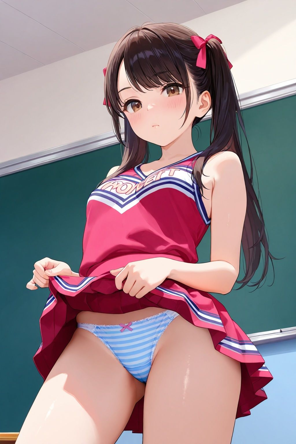 生パンチアガールのたくし上げ＆ハイキックパンチラ - サンプル画像 5